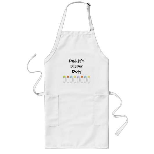 "Papa's luidere dienst" Apron Lang Schort (Voorkant)