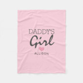 Papa's meisje Blush roze hart gepersonaliseerd Fleece Deken (Voorkant)