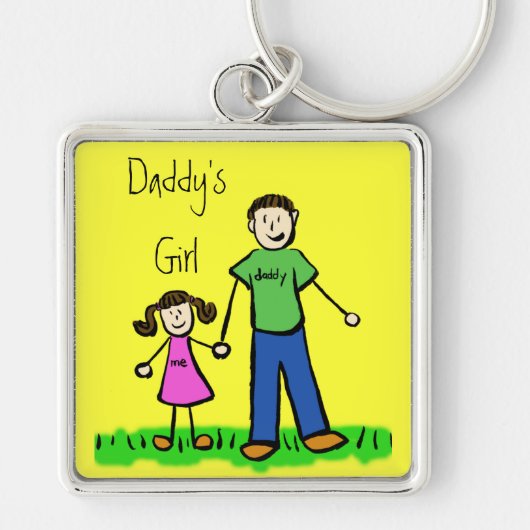 Papa's Meisje Brunette Sleutelhanger (Aanpassen) (Voorkant)
