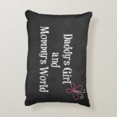 Papa's meisje en mama's wereldprijsopgave accent kussen (Achterkant (Verticaal))