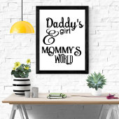 Papa's meisje en mammie's Wereld Nursery Poster