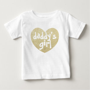 Papa's meisje Glitter-Print hart Golden