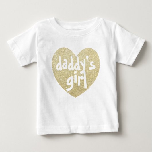 Papa's meisje Glitter-Print hart Golden (Voorkant)