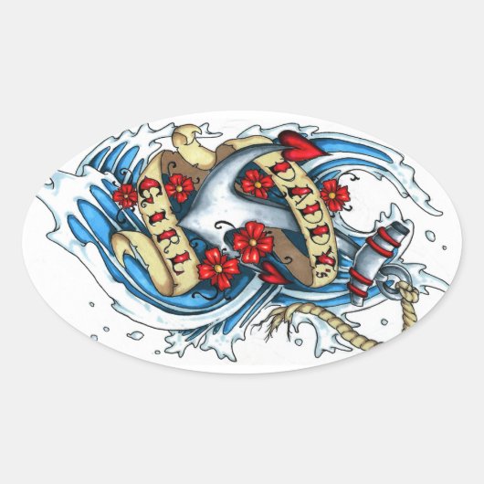 Papa's meisje ovale sticker (Voorkant)