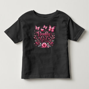 Papa's Meisje – Roze Vlinder Hart Ontwerp Kinder Shirts