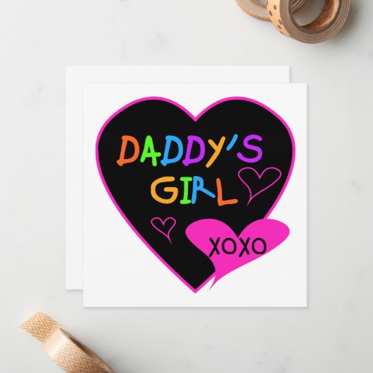 Papa's Meisje T Shirten, Mokken, Kussens, Briefpap Notitiekaartje (Voorkant / Achterkant in situ)