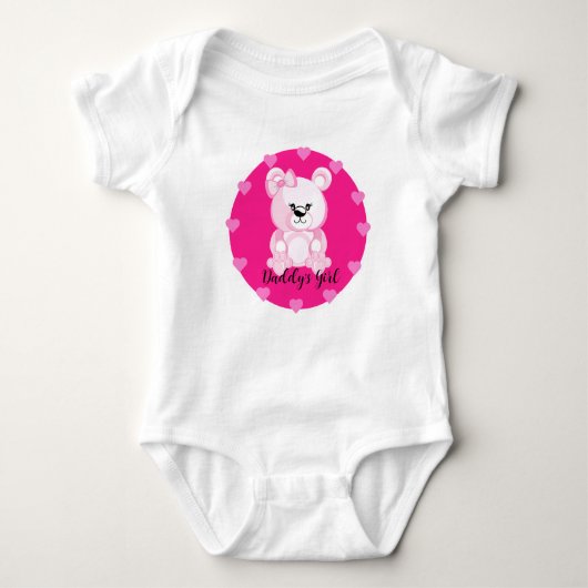 Papa's Meisje Teddybeer Baby Body Romper (Voorkant)