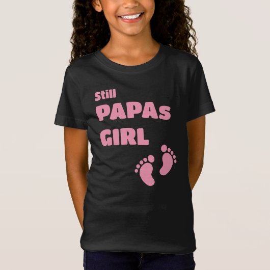 Papas Meisje - Voetafdrukken T-shirt (Voorkant)