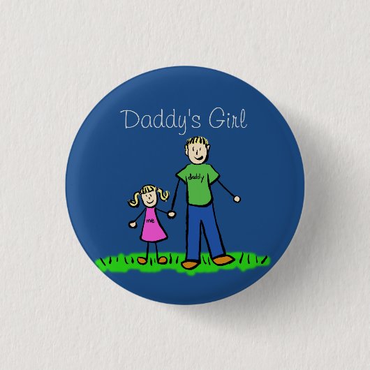 Papa's meisjesfamilie Kunst Aangepaste Buttonnen Ronde Button 3,2 Cm (Voorkant)
