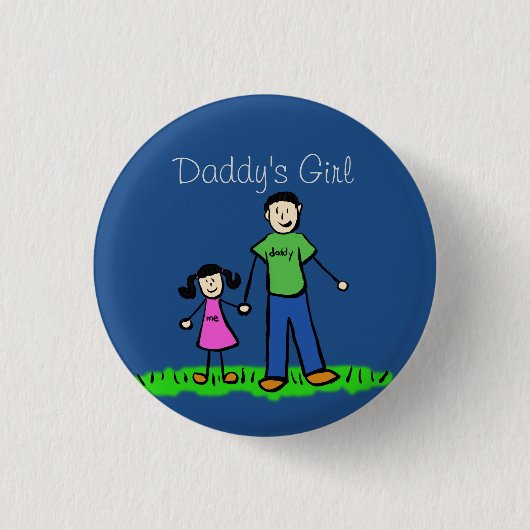 Papa's meisjesfamilie Kunst Aangepaste Buttonnen Ronde Button 3,2 Cm (Voorkant)