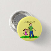 Papa's meisjesfamilie Kunst Aangepaste Buttonnen Ronde Button 3,2 Cm (Voorkant /achterkant)