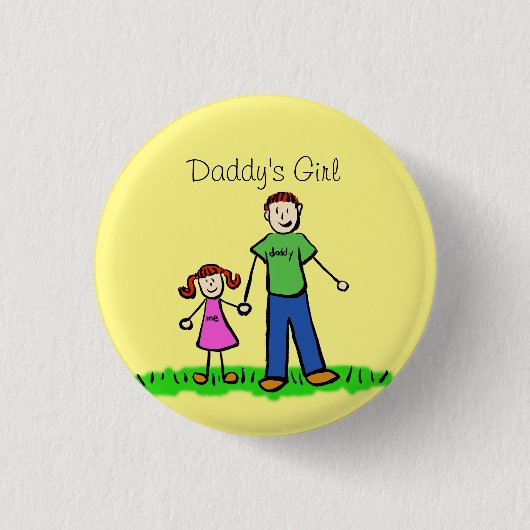 Papa's meisjesfamilie Kunst Aangepaste Buttonnen Ronde Button 3,2 Cm (Voorkant)