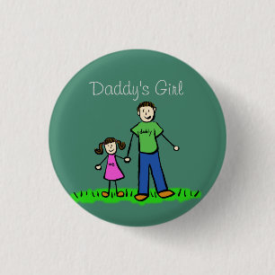 Papa's meisjesfamilie Kunst Aangepaste Buttonnen Ronde Button 3,2 Cm