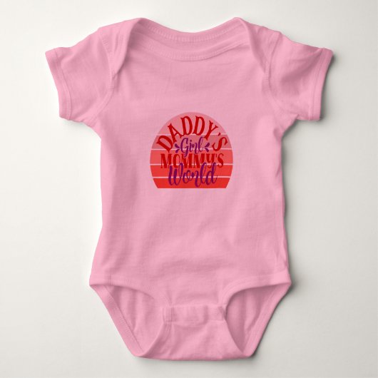 Papa's Meisjesmama's Wereld Baby Bodysuit (Voorkant)
