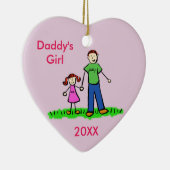 Papa's meisjespersonage Art Custom Ornament (Rechts)