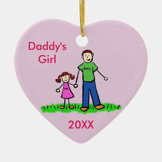 Papa's meisjespersonage Art Custom Ornament (Voorkant)