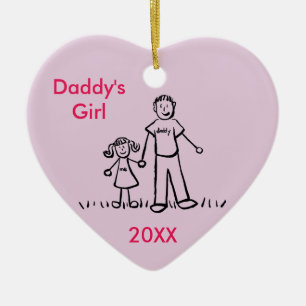 Papa's meisjespersonage Art Custom Ornament