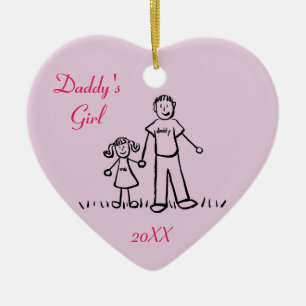 Papa's meisjespersonage Art Custom Ornament