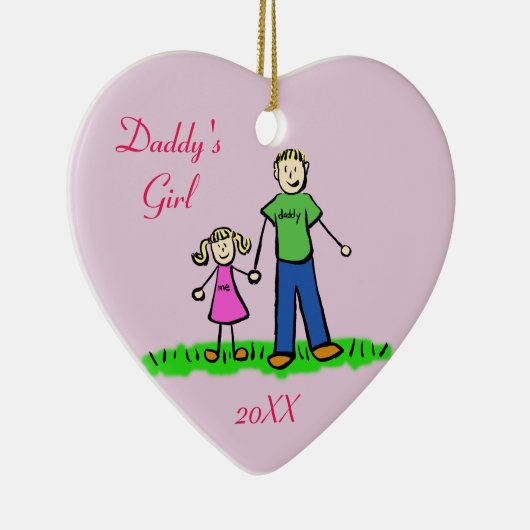 Papa's meisjespersonage Art Custom Ornament (Rechts)