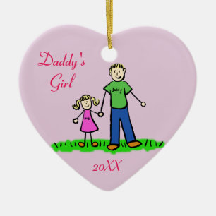Papa's meisjespersonage Art Custom Ornament
