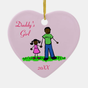 Papa's meisjespersonage Art Custom Ornament