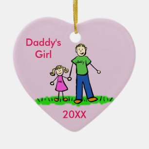 Papa's meisjespersonage Art Custom Ornament