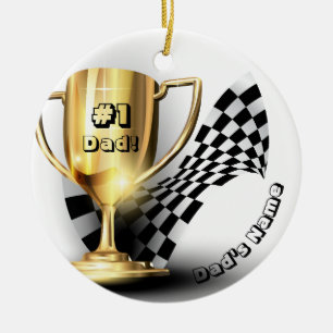 Papa's naam Gold Trophy #1 Papa Keramisch Ornament