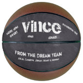 Papa's naam krijtbord Etsen gepersonaliseerd Basketbal (Voorkant)