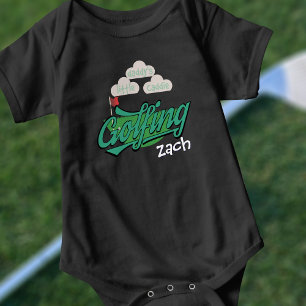 Papa's naam met een kleine caddie Golfer Romper