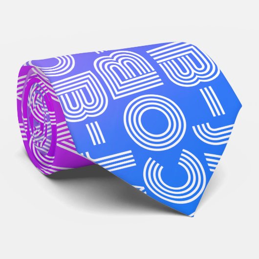 Papa's Naam Typografie Gradiënt kleur Stropdas (Opgerold)