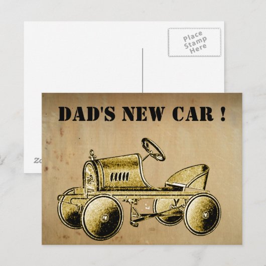Papa's nieuwe auto... briefkaart (Voorkant / Achterkant)