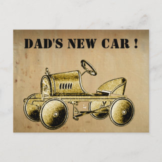 Papa's nieuwe auto...  briefkaart