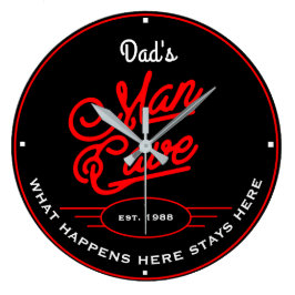 Papa's of Willekeurige Man Cave Retro Red en Sloga Grote Klok