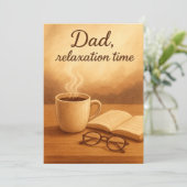 Papa's Ontspanningstijd Koffie Boek Vaderdag Auto Kaart (Staand voorkant)