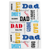 Papa's Papa Vaderdag Gift Bag Kleurrijke tekst Medium Cadeauzakje (Achterkant)