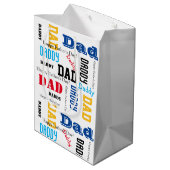 Papa's Papa Vaderdag Gift Bag Kleurrijke tekst Medium Cadeauzakje (Achterkant Gekanteld)