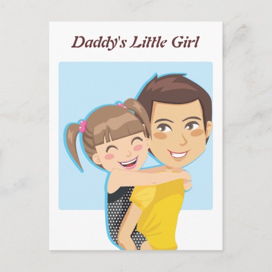 Papa's Piggyback rit Briefkaart (Voorkant)