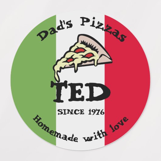Papa's Pizzas Labels (Design 1)