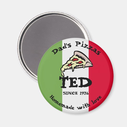 Papa's Pizzas Magneet (Voorkant / Achterkant)