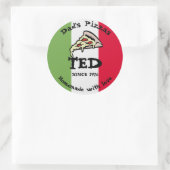 Papa's Pizzas Ronde Sticker (Tas)