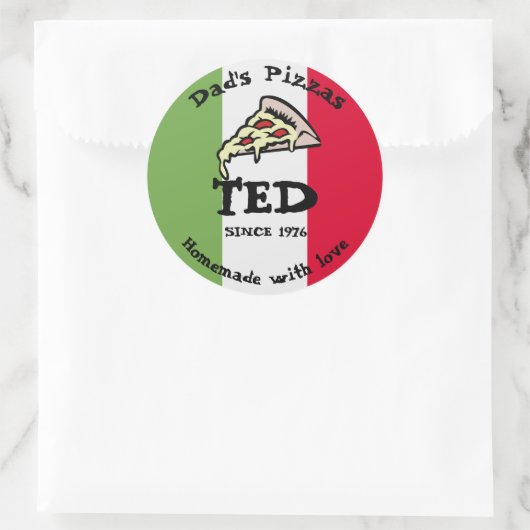 Papa's Pizzas Ronde Sticker (Tas)