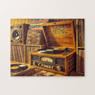 Papa's Platenverzameling Vintage Vinyl Draaitafel Legpuzzel