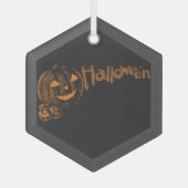Papa's Posse van Halloween Jack o Lanterns Glas Ornament (Voorkant)