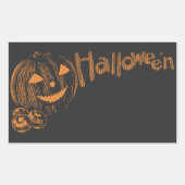 Papa's Posse van Halloween Jack o Lanterns Rechthoekige Sticker (Voorkant)
