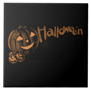 Papa's Posse van Halloween Jack o Lanterns Tegeltje