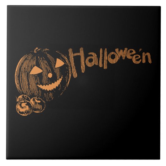 Papa's Posse van Halloween Jack o Lanterns Tegeltje (Voorkant)