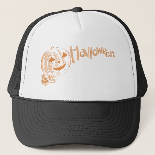 Papa's Posse van Halloween Jack o Lanterns Trucker Pet (Voorkant)