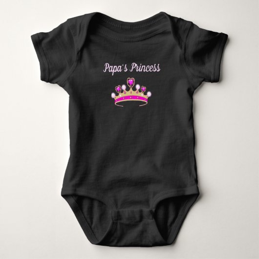 Papa's prinses gepersonaliseerde Baby Bodysuit (Voorkant)