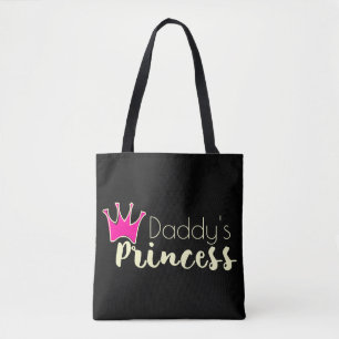 Papa's prinses met roze kroon tote bag
