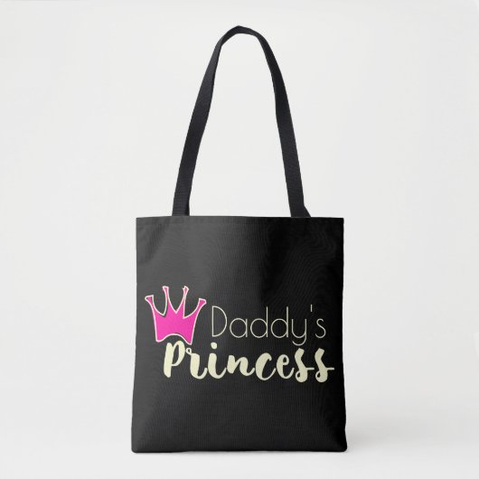 Papa's prinses met roze kroon tote bag (Voorkant)